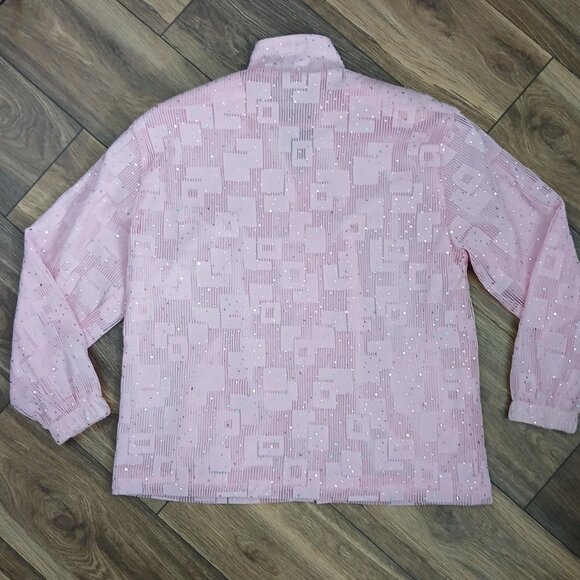 (EUC) Women's Sequin Light Jacket (Pink) - Picture 2 of 5